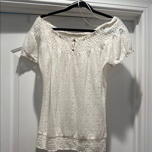 Elegant White Lace Off-Shoulder Top